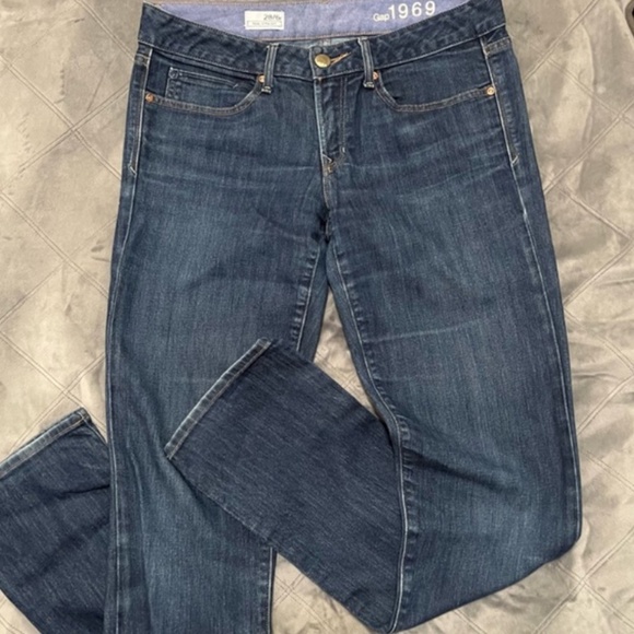 GAP Denim - Gap 1969 Real Straight Jeans 28 x 33 Dark Wash